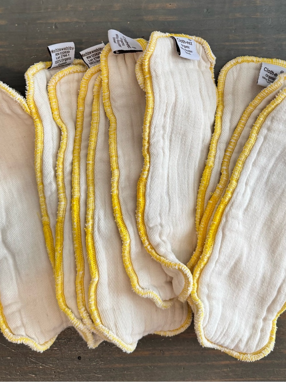 GMD Cloth-eez Small Organic Unbleached Cotton Doublers Like New! LOT OF 12!
